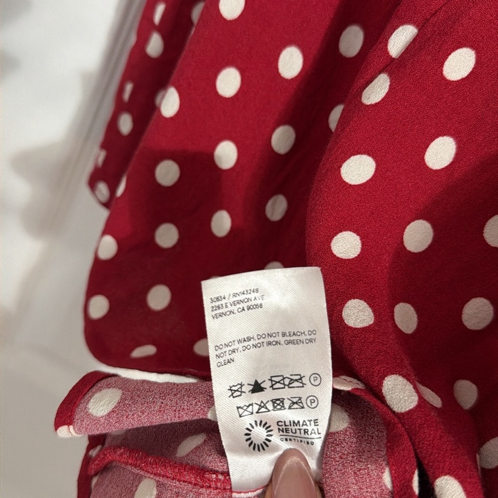 Reformation Red Polka Dot Mini Dress - Picture 7 of 7